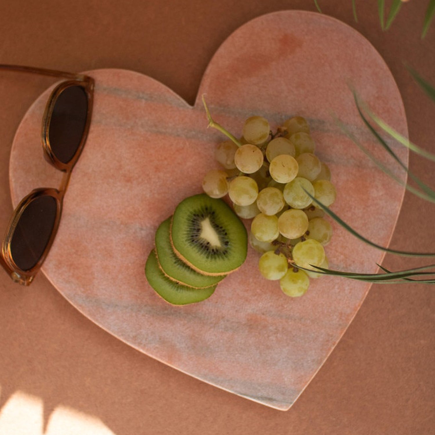 Pink Marble Heart Cheese Board
