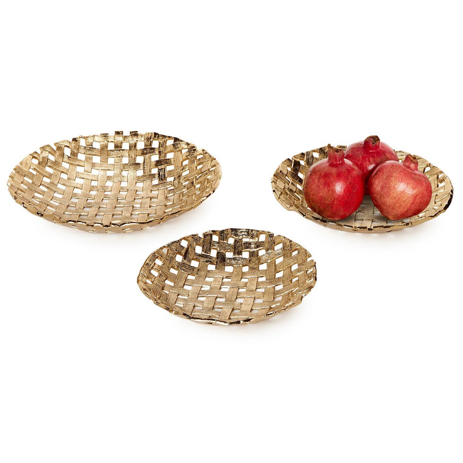 Ribbons Lattice Patterned Tray Set of 3