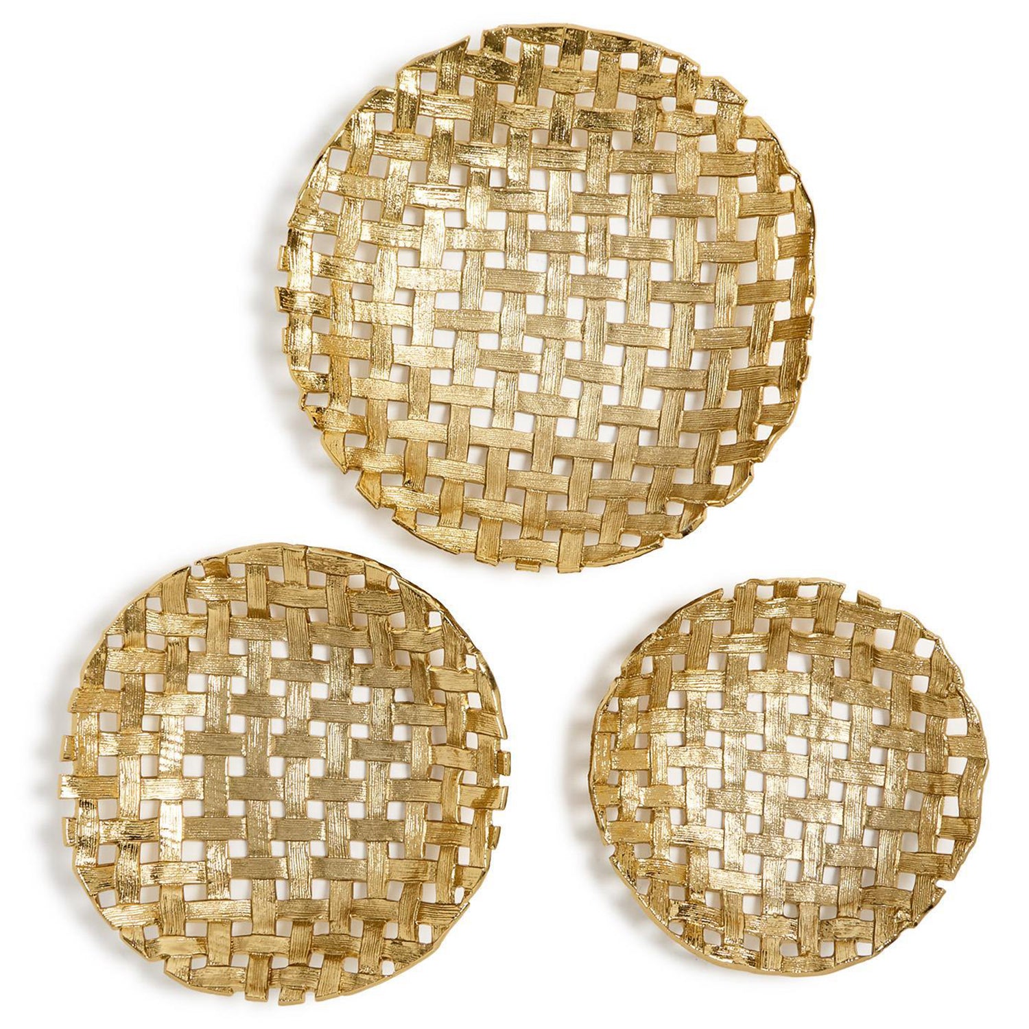 Ribbons Lattice Patterned Tray Set of 3