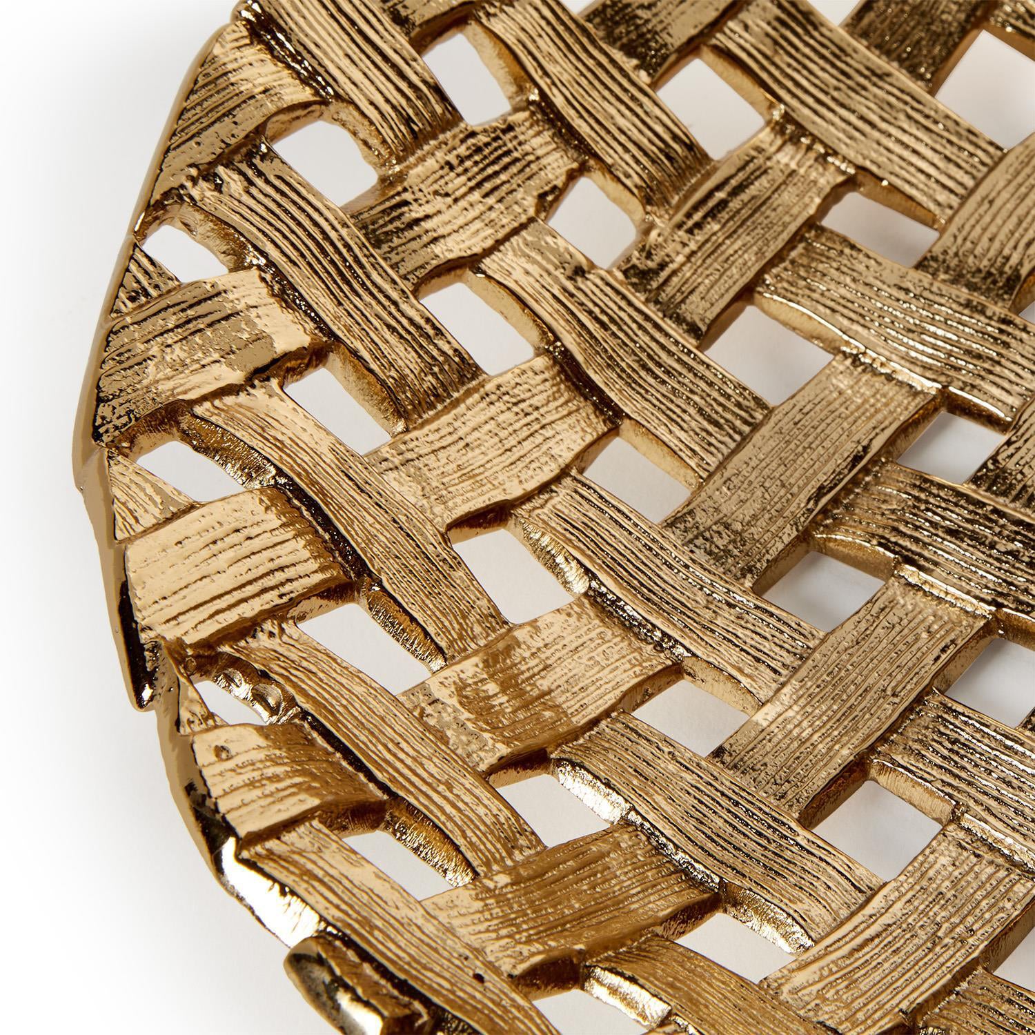 Ribbons Lattice Patterned Tray Set of 3