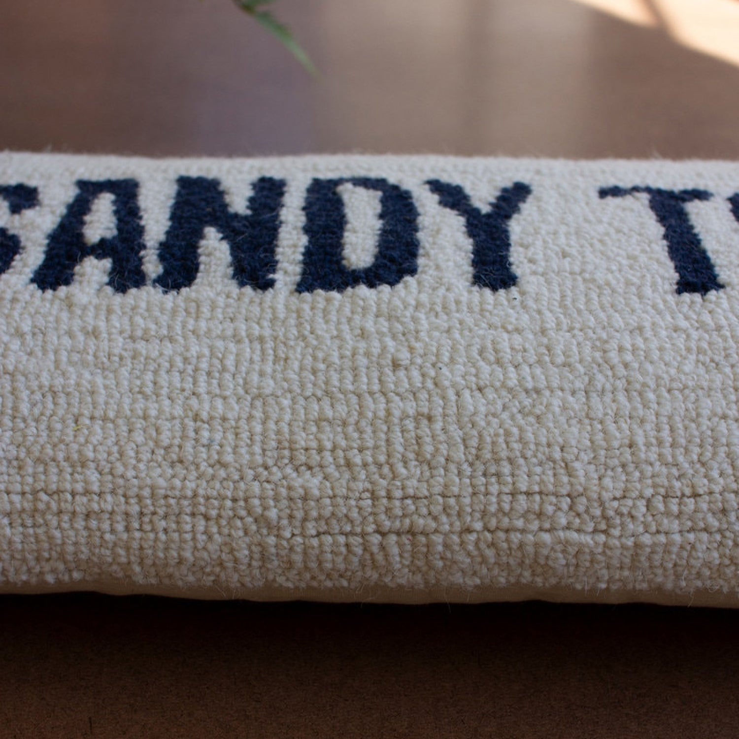 Sandy Toes Hand-Hooked Throw Pillow