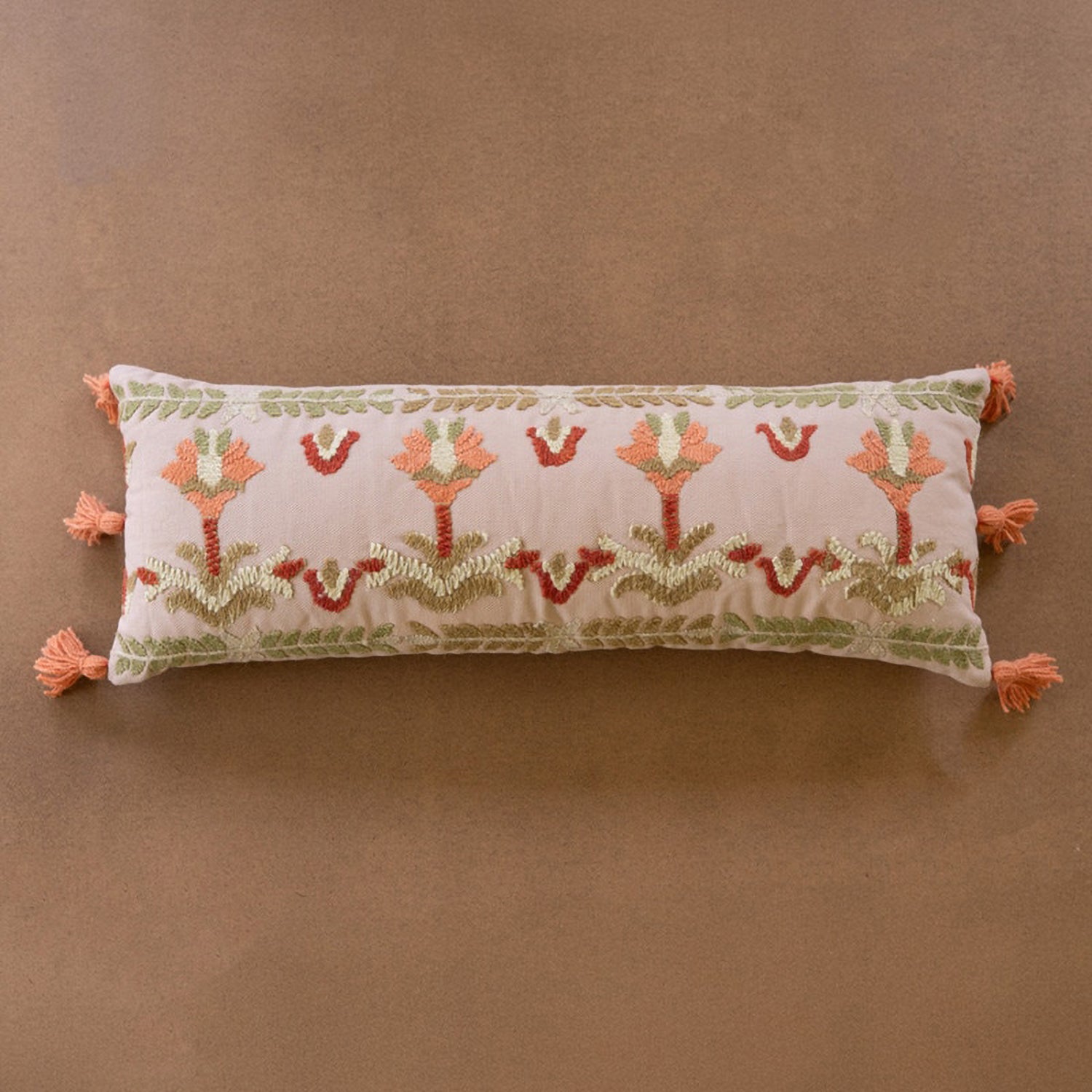 Embroidered Lumbar Pillow