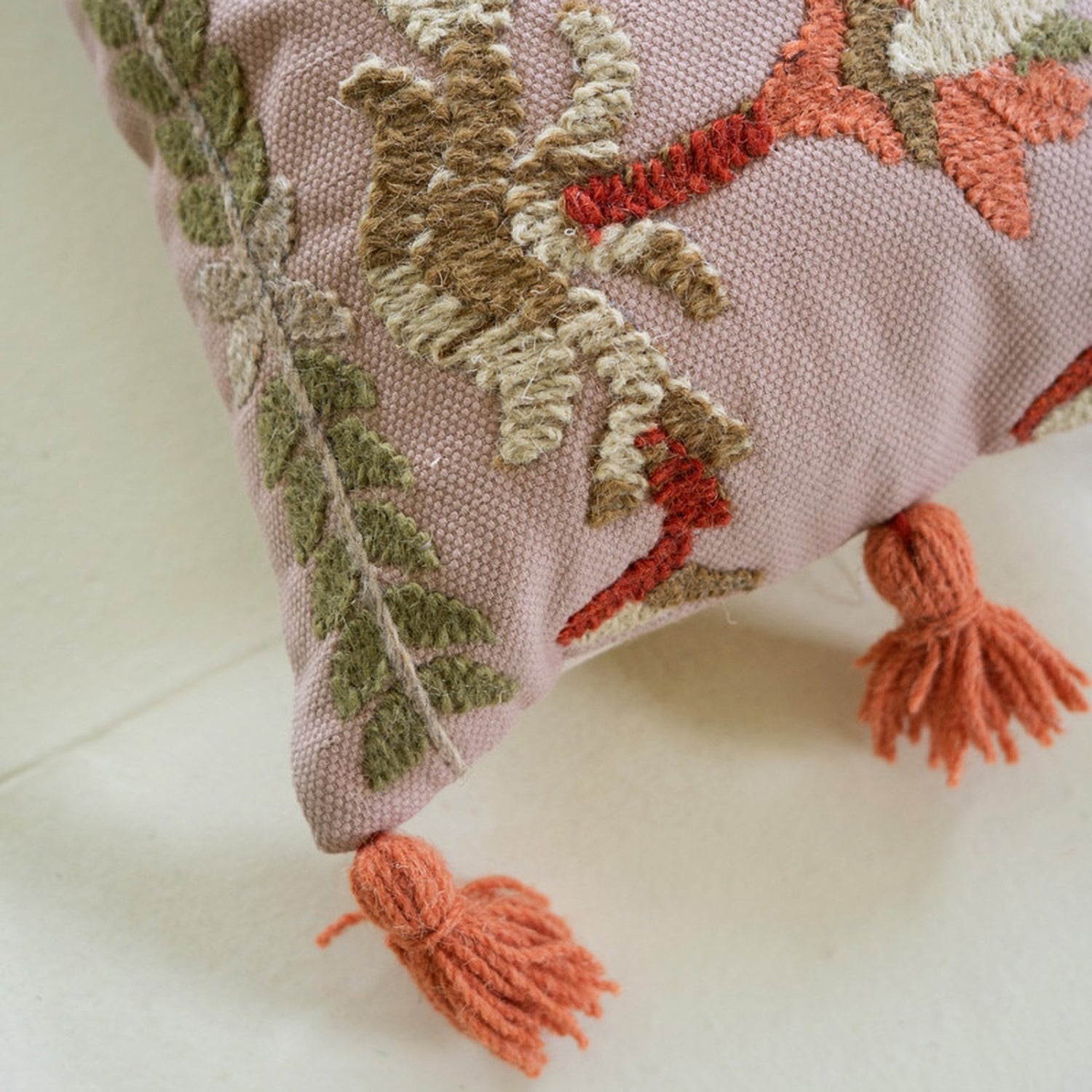 Embroidered Lumbar Pillow