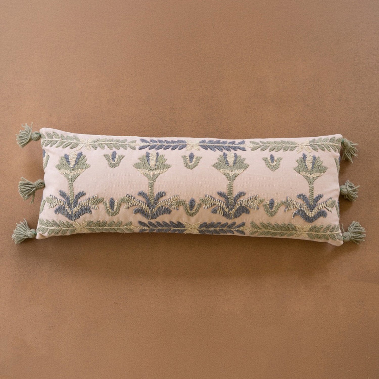 Embroidered Lumbar Pillow