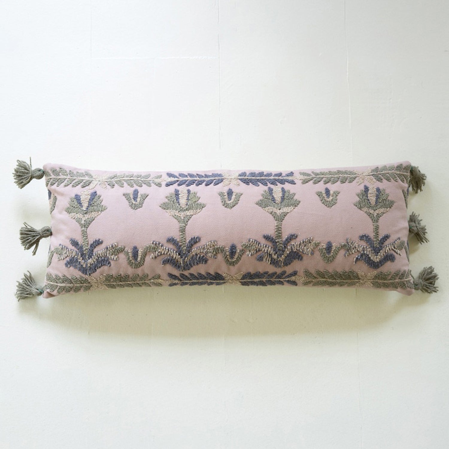 Embroidered Lumbar Pillow