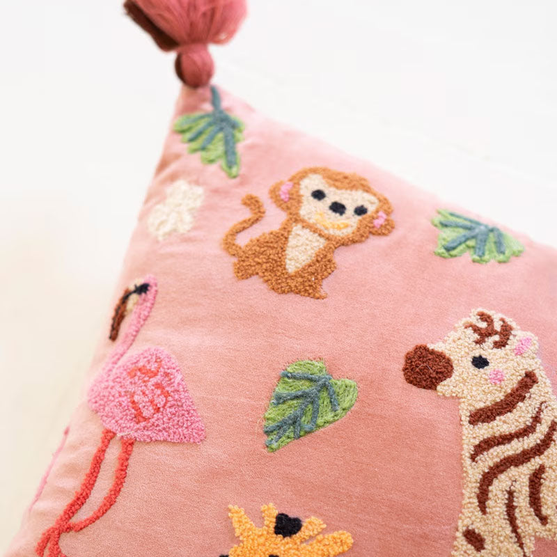 Animals Embroidered Pillow