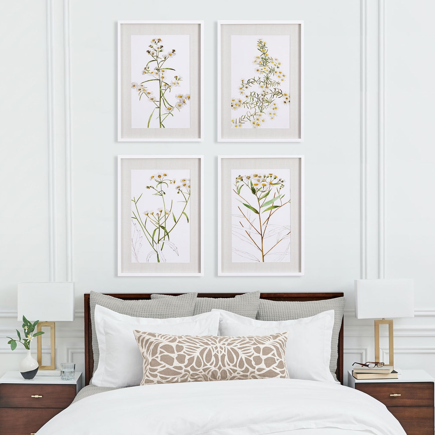 Daisy Print Wall Art Set of 4