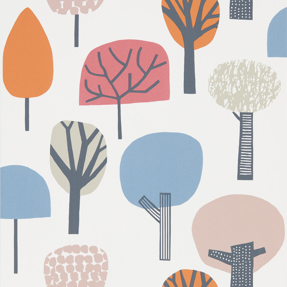 Scion x Kravet Liora Watermelon/Tangerine/Lake Wallpaper