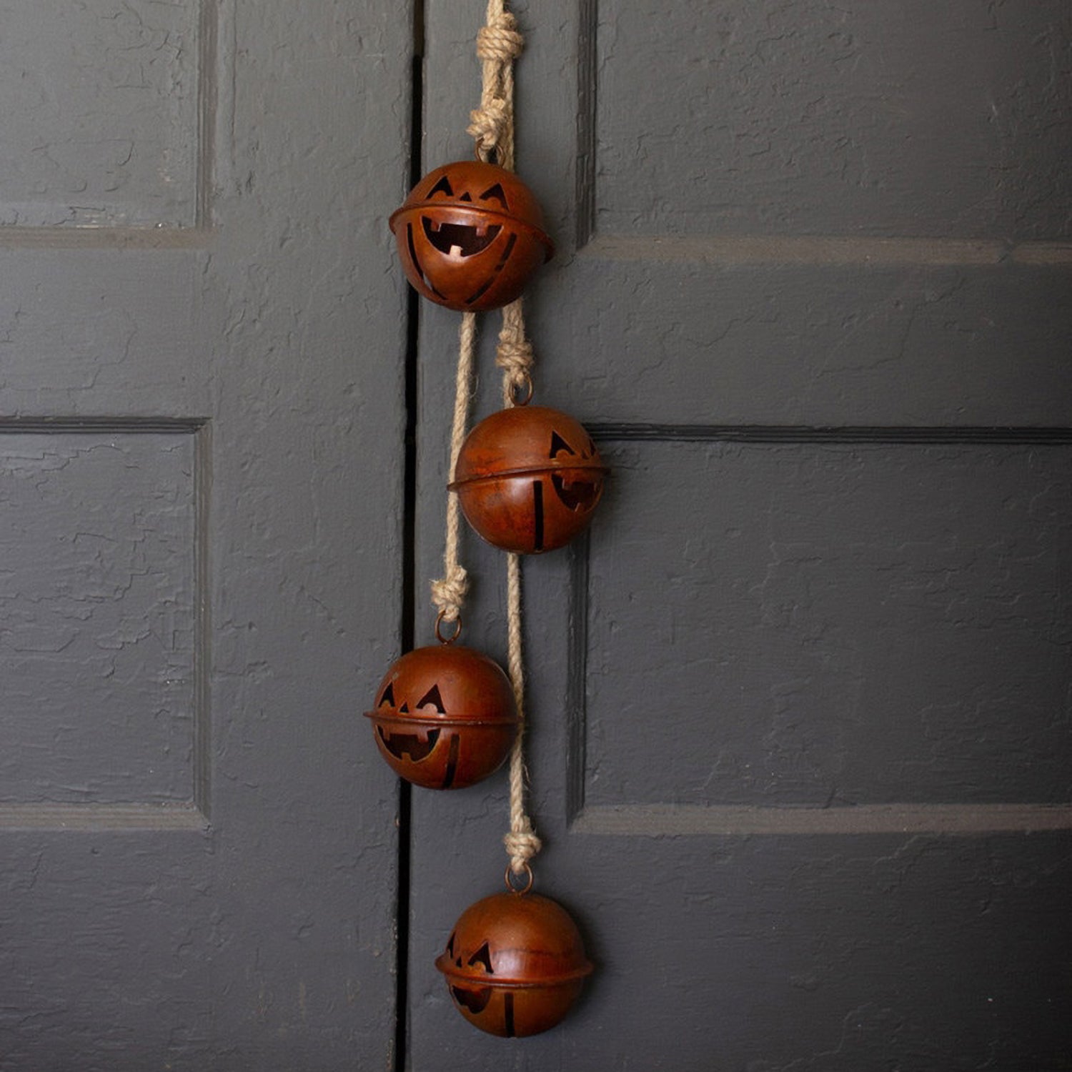 Halloween Jack-O-Lantern Bell Cluster Set of 4