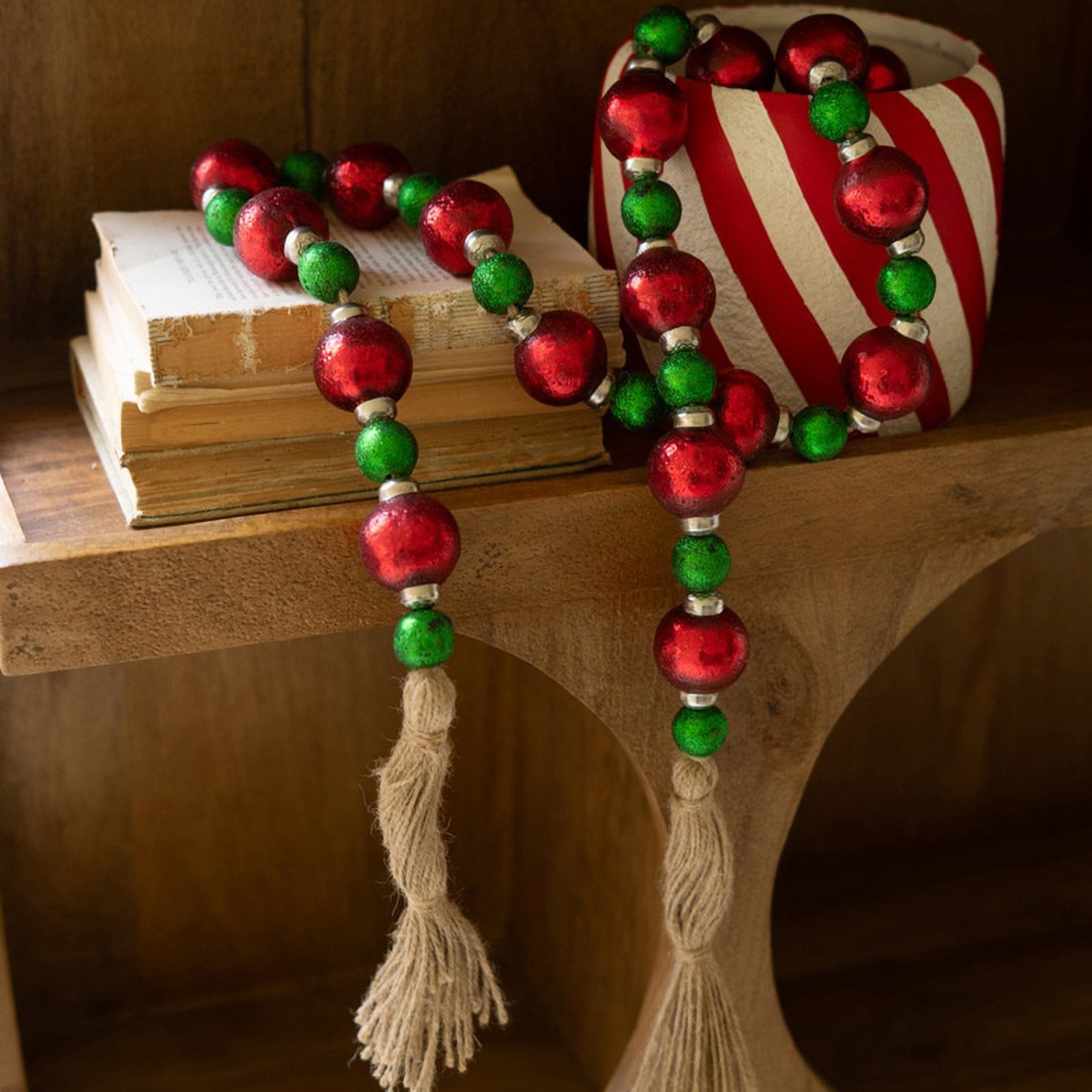 Red and Green Christmas Ball Garland