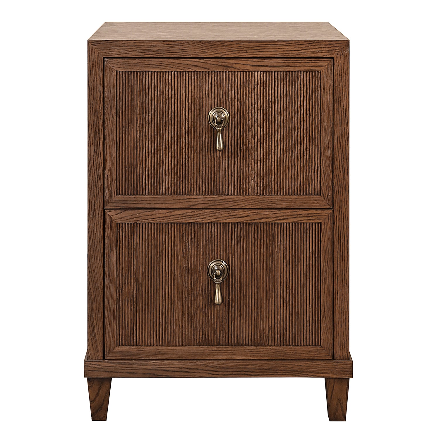 Worlds Away Novalie Provincial Brown Two Drawer Side Table