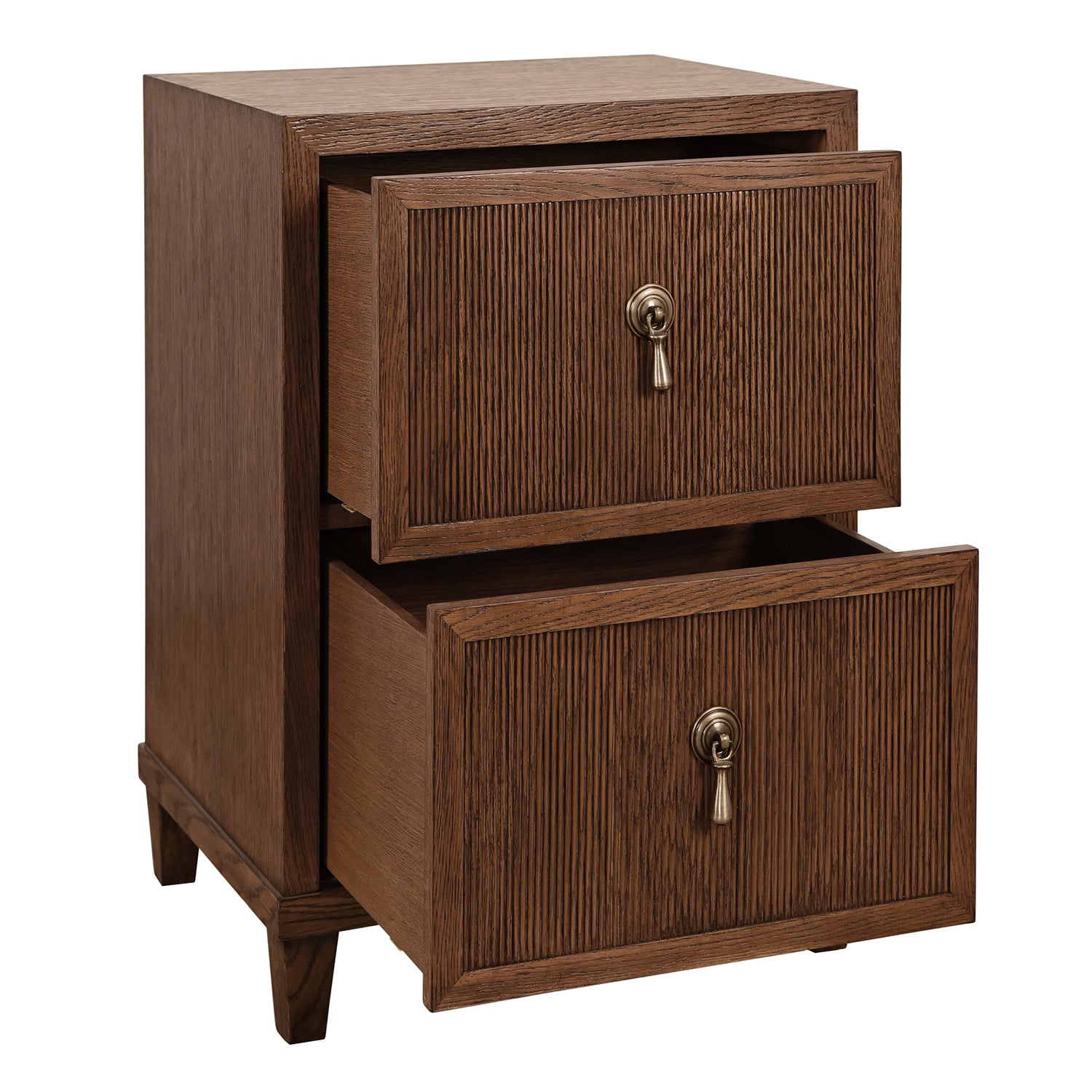 Worlds Away Novalie Provincial Brown Two Drawer Side Table