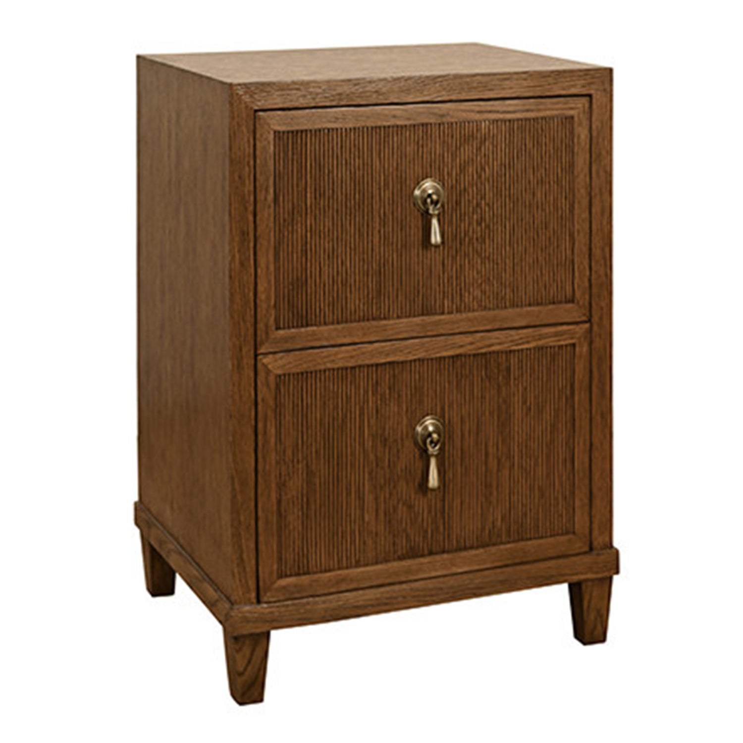 Worlds Away Novalie Provincial Brown Two Drawer Side Table