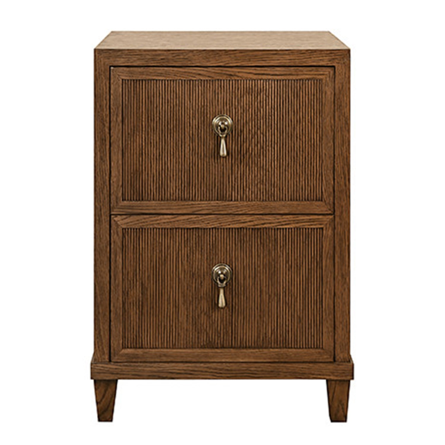 Worlds Away Novalie Provincial Brown Two Drawer Side Table