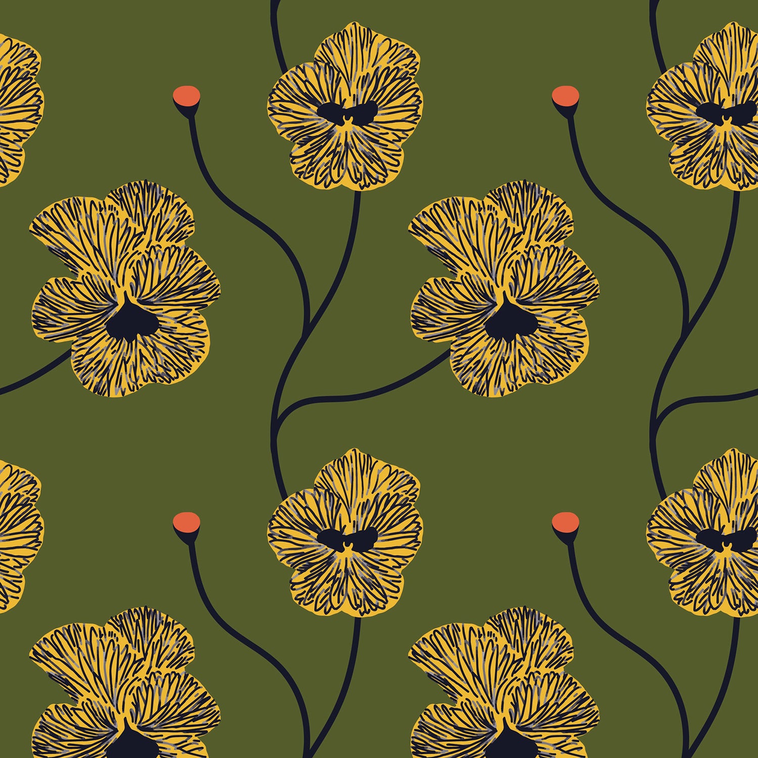 Mitchell Black x Natalie Papier Flourish Wallpaper