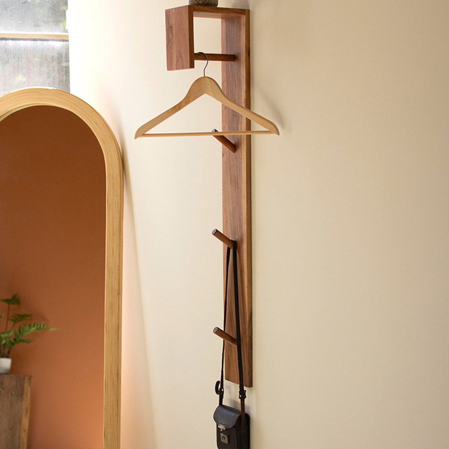 Mini Closet Wooden Wall Shelf