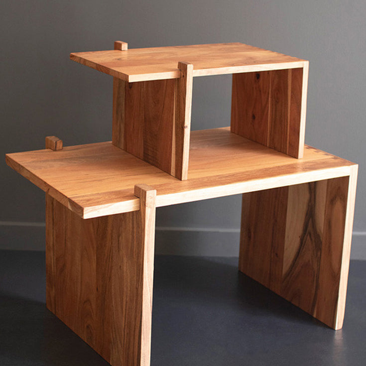 Adjustable Acacia Wood Display Riser