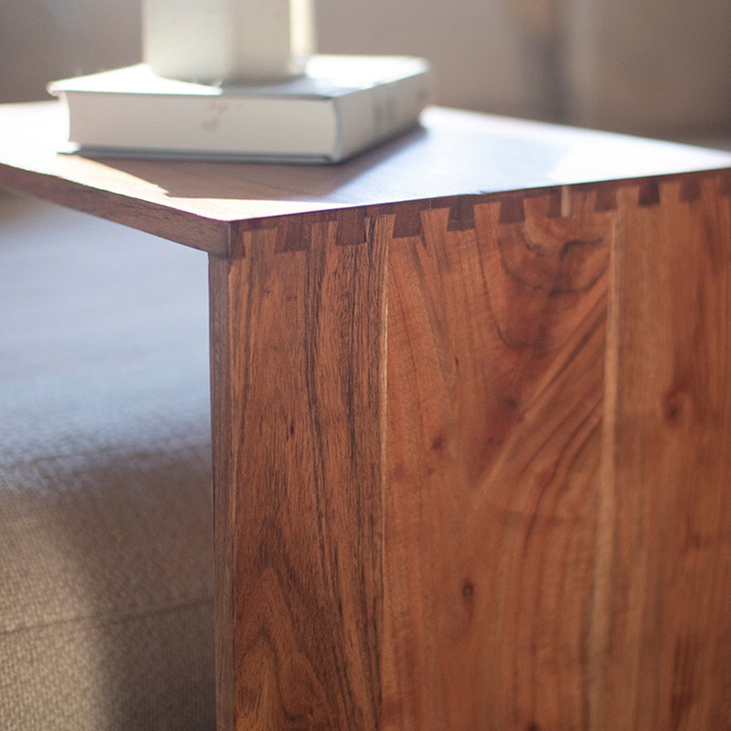 Acacia Wood Sofa Accent Table
