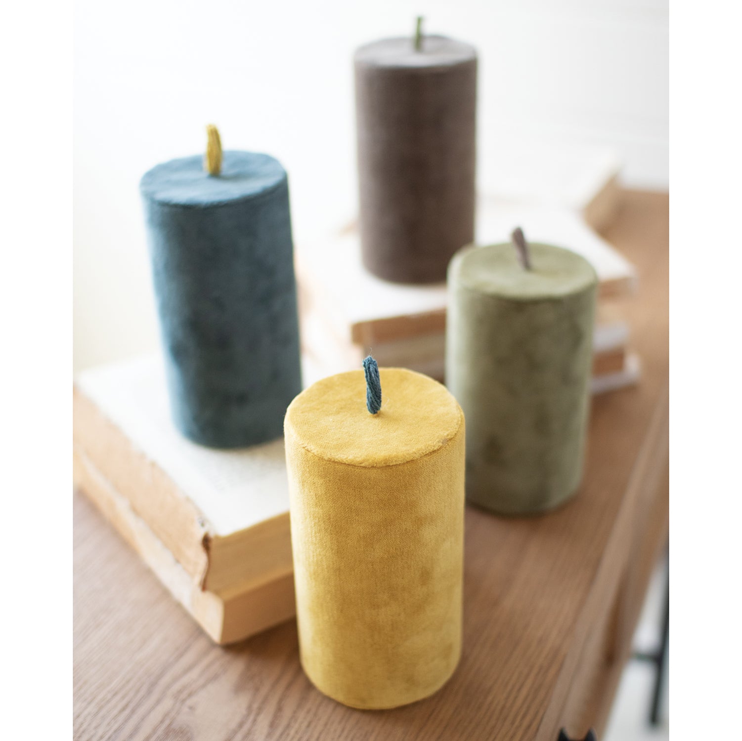 Velvet Faux Candle Set of 4