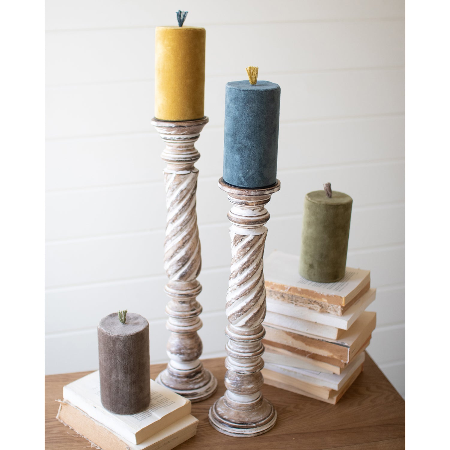 Velvet Faux Candle Set of 4