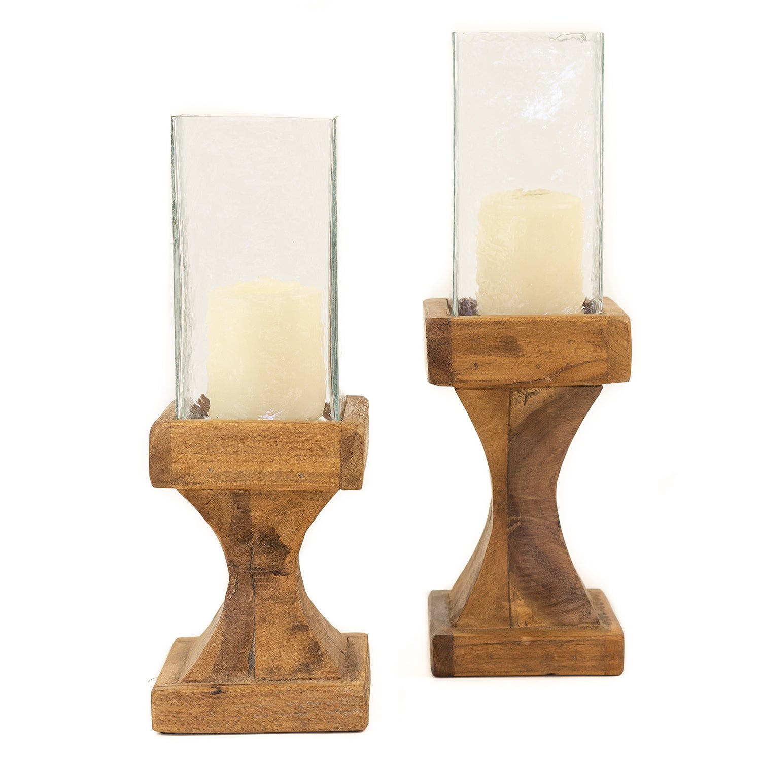Square Hurricane Candle Holder Set of 2