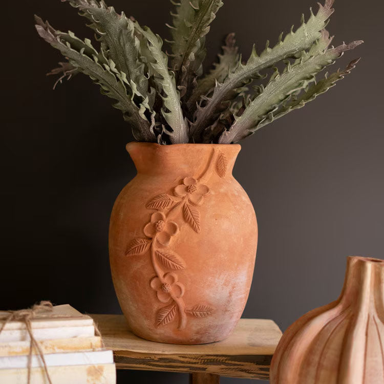 Vine Design Terracotta Urn