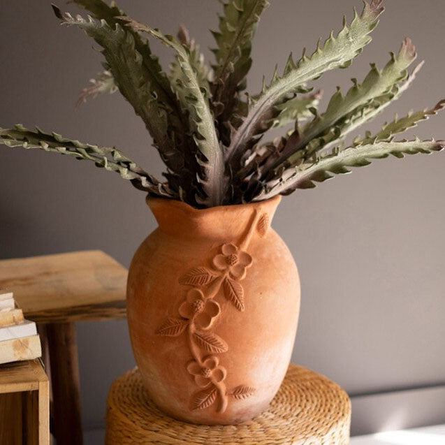 Vine Design Terracotta Urn