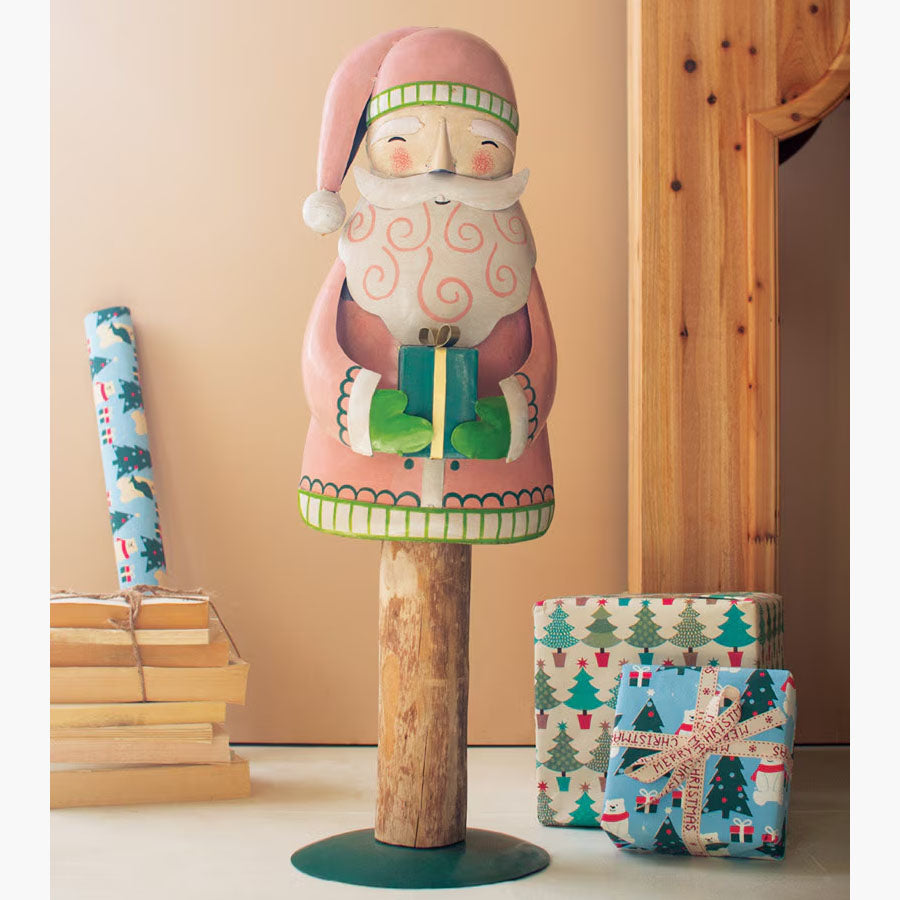 Pastel Santa Sculpture