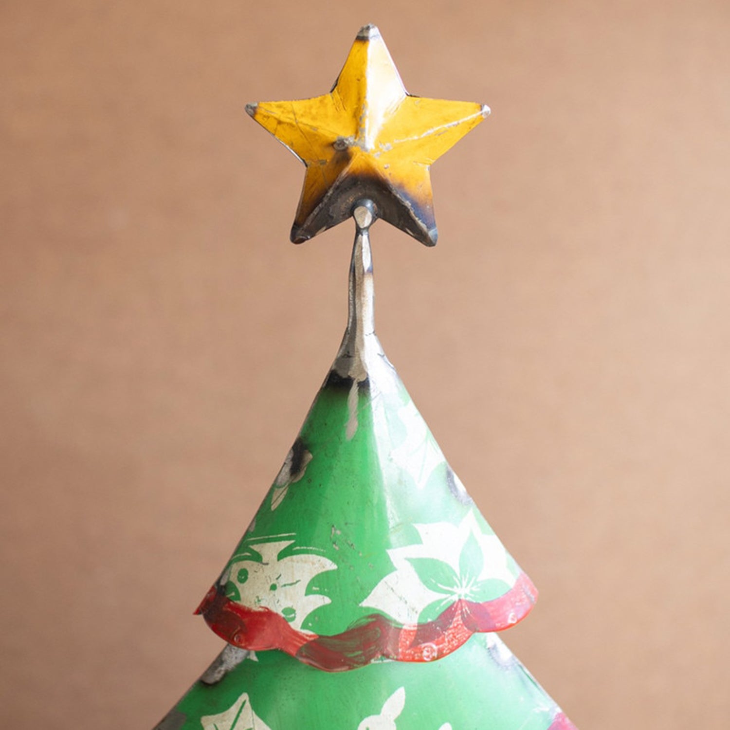 Painted Recycled Iron Christmas Tree Set of 2