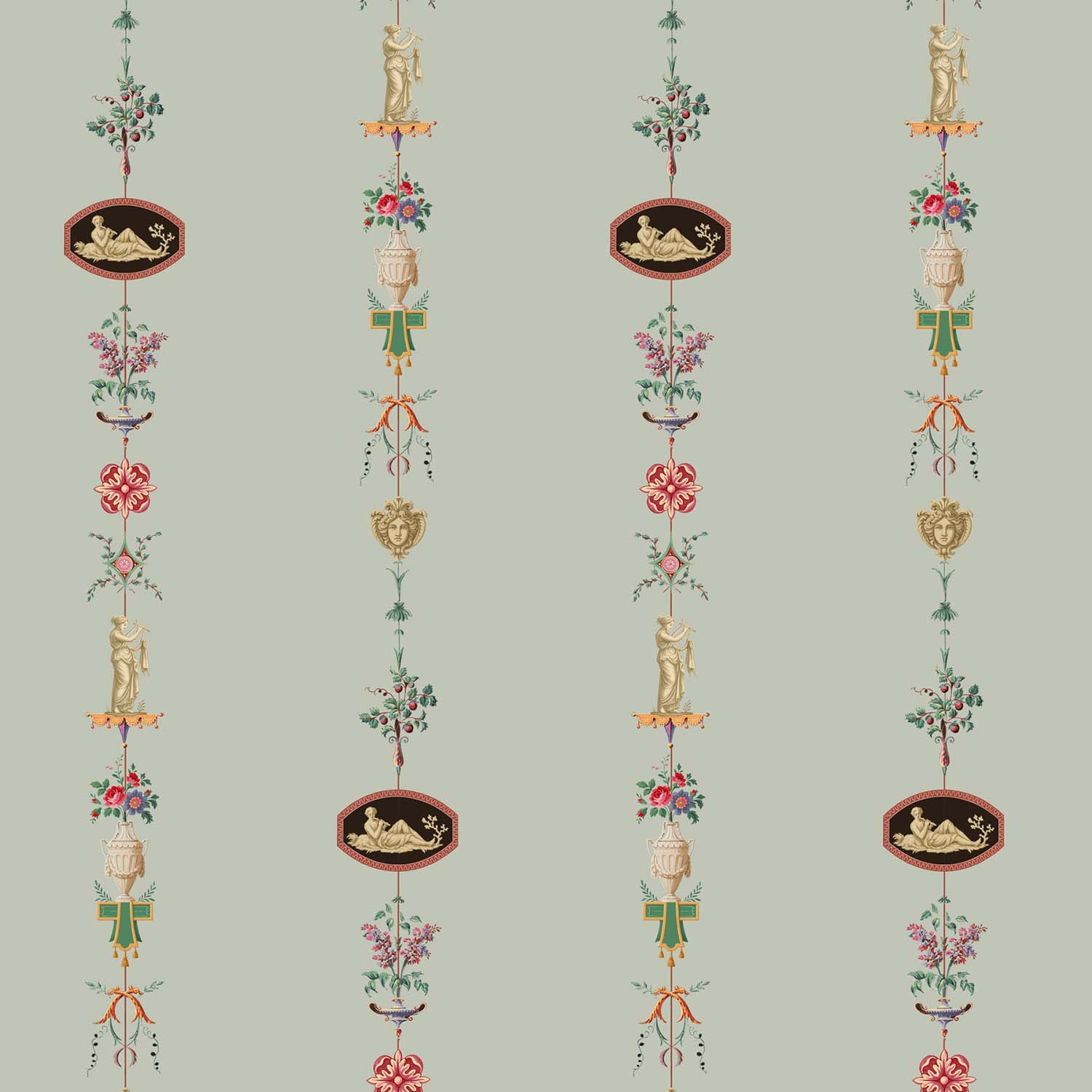 Mitchell Black NeoClassical Stripe Wallpaper