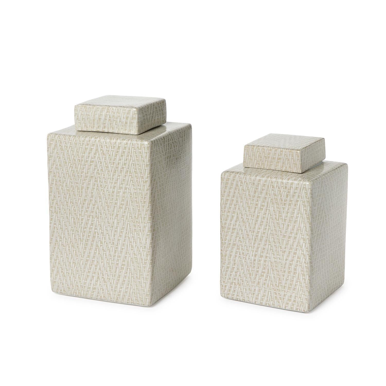Basketweave Canister Set of 2