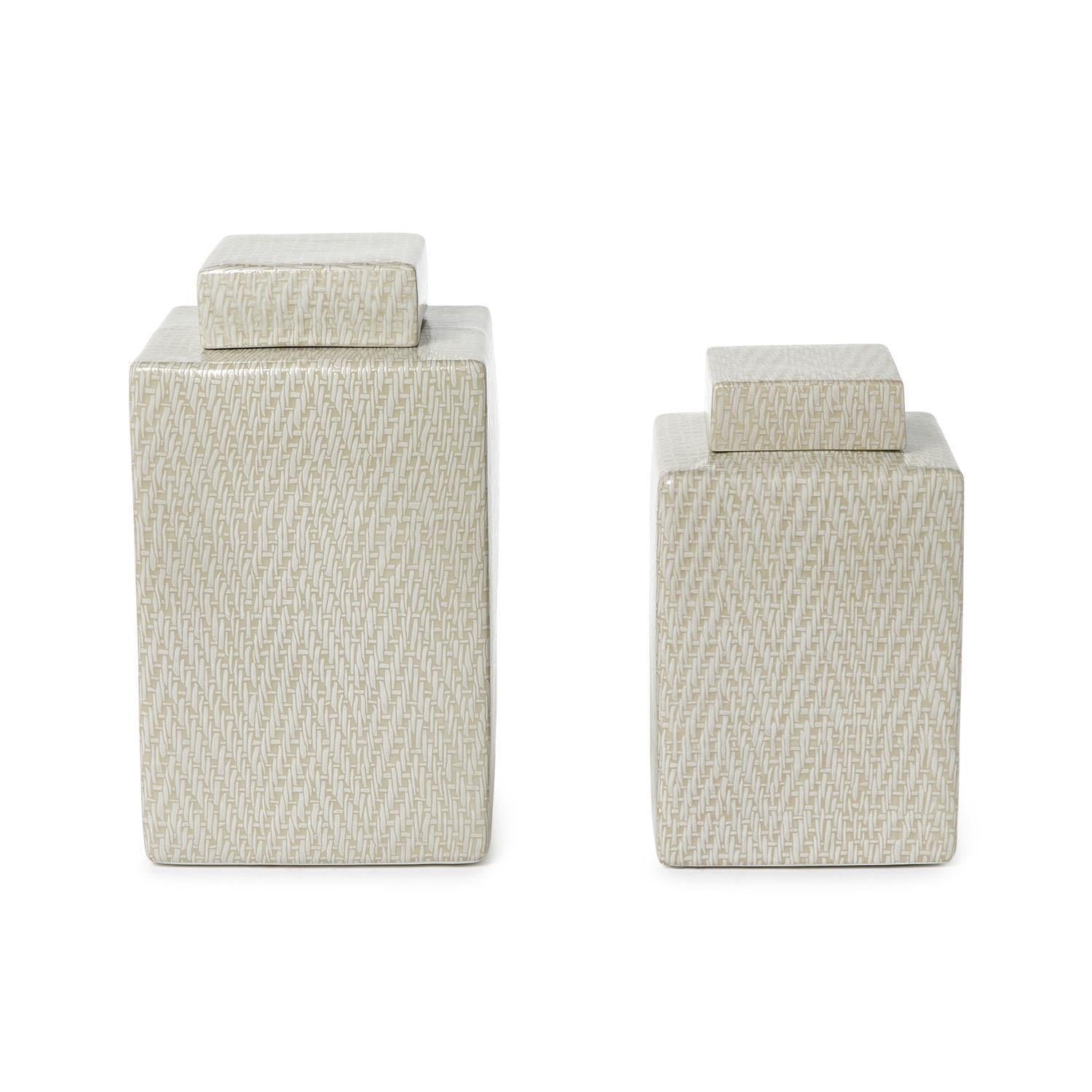 Basketweave Canister Set of 2