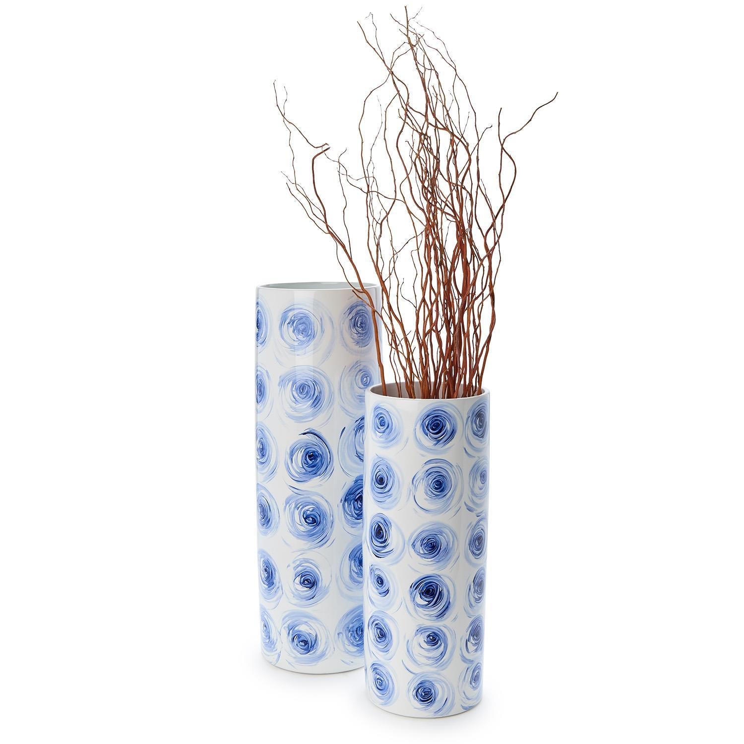 Rose Bud Cylinder Vase Set of 2