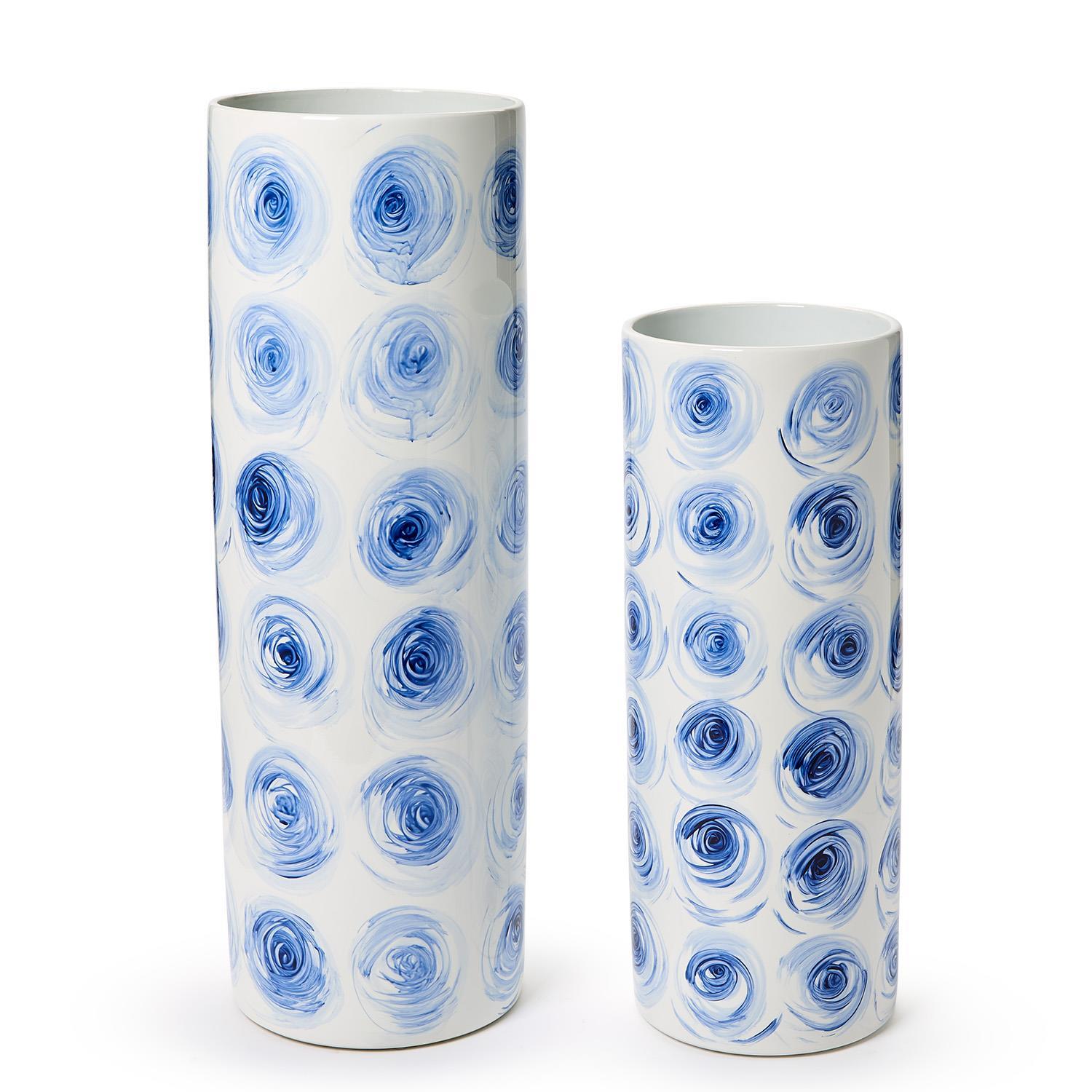 Rose Bud Cylinder Vase Set of 2