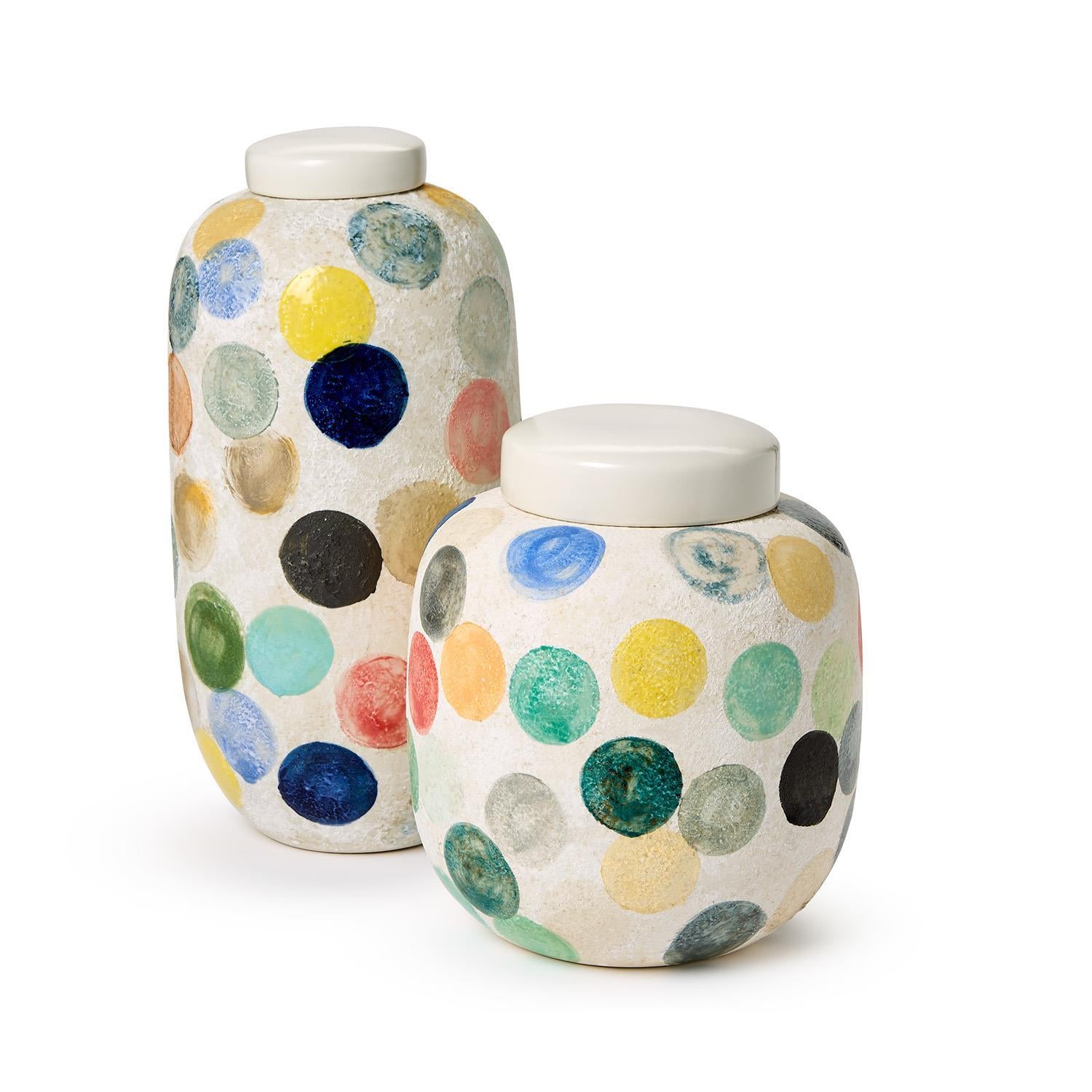 Colorful Circle Dot Vase Set of 2