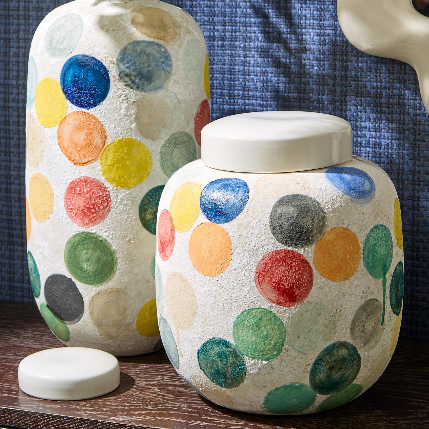 Colorful Circle Dot Vase Set of 2