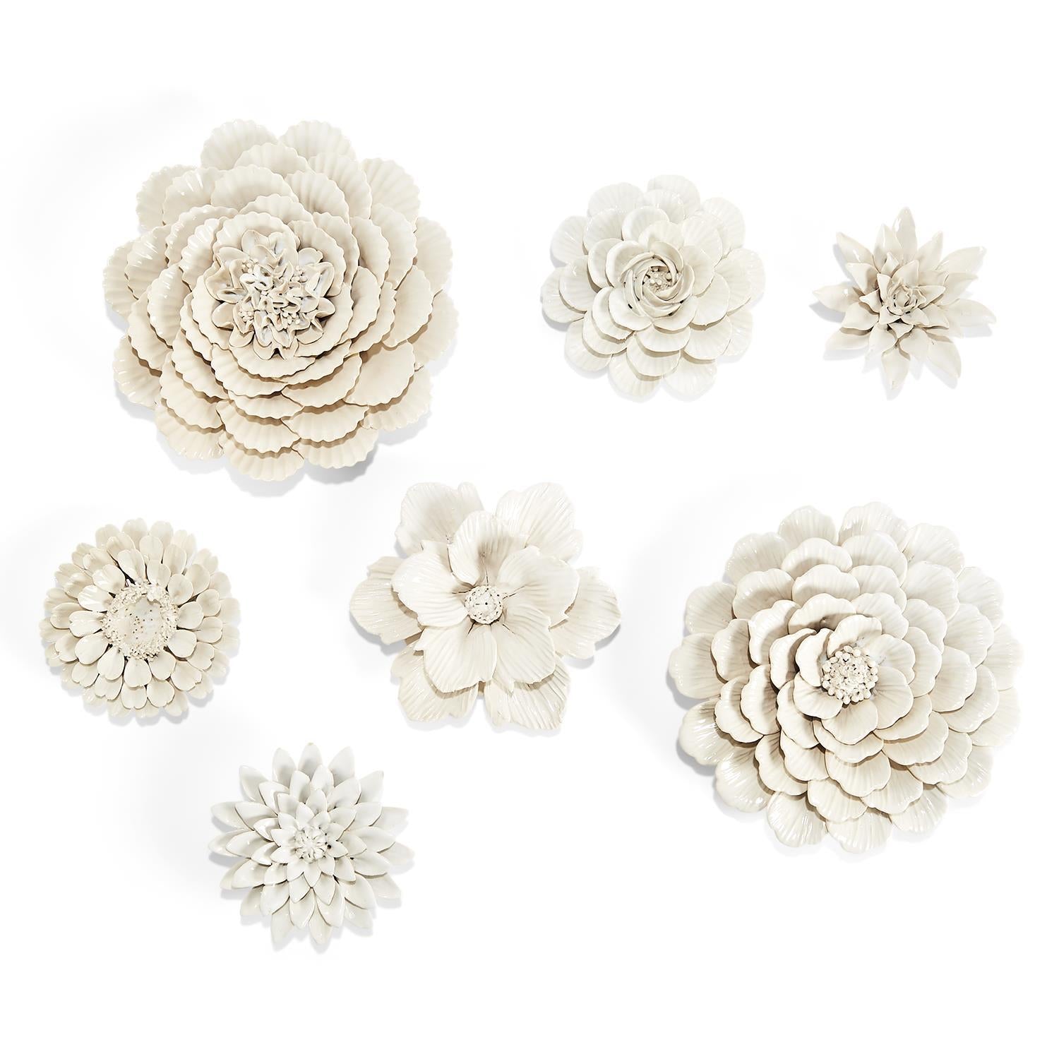 Flower Wall Sculpture Set of 7