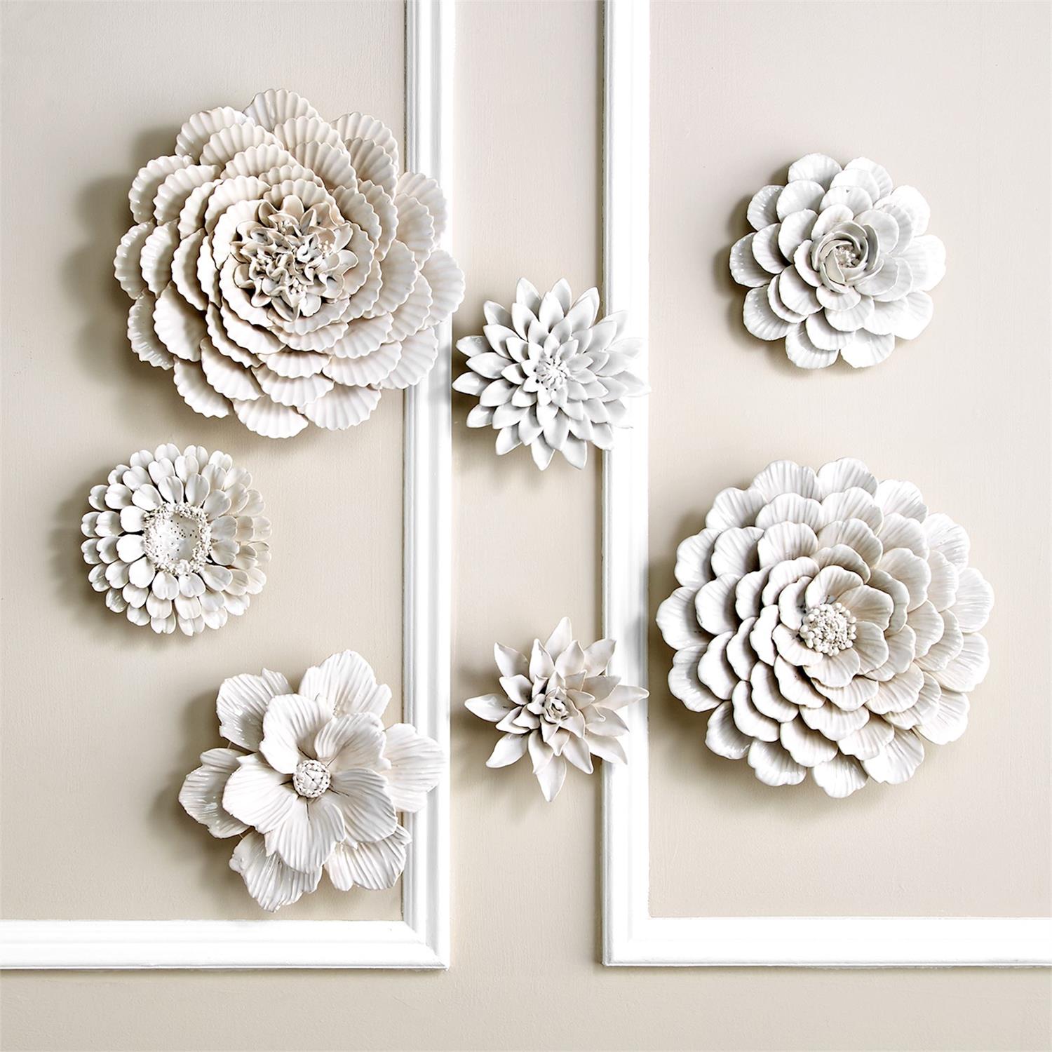 Flower Wall Sculpture Set of 7