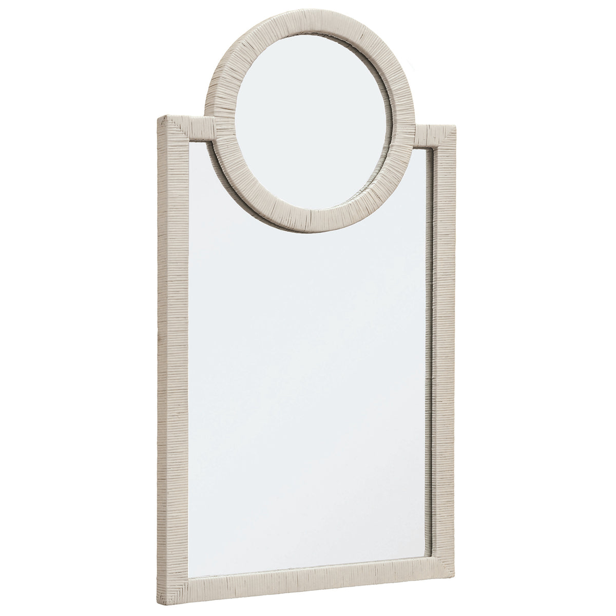 Worlds Away Orlando Antique White Wall Mirror