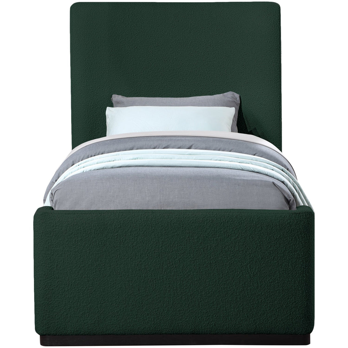 Oliver Green Boucle Fabric Upholstered Bed