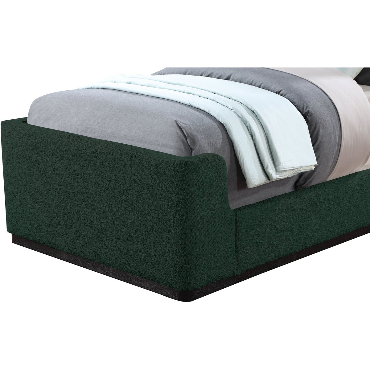 Oliver Green Boucle Fabric Upholstered Bed
