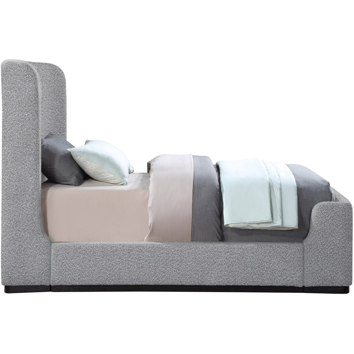 Oliver Grey Boucle Fabric Upholstered Bed