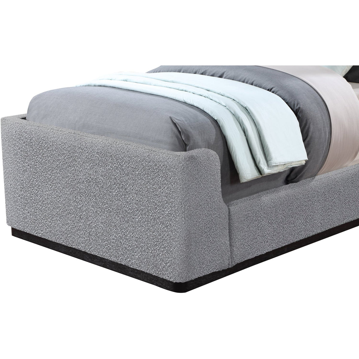 Oliver Grey Boucle Fabric Upholstered Bed