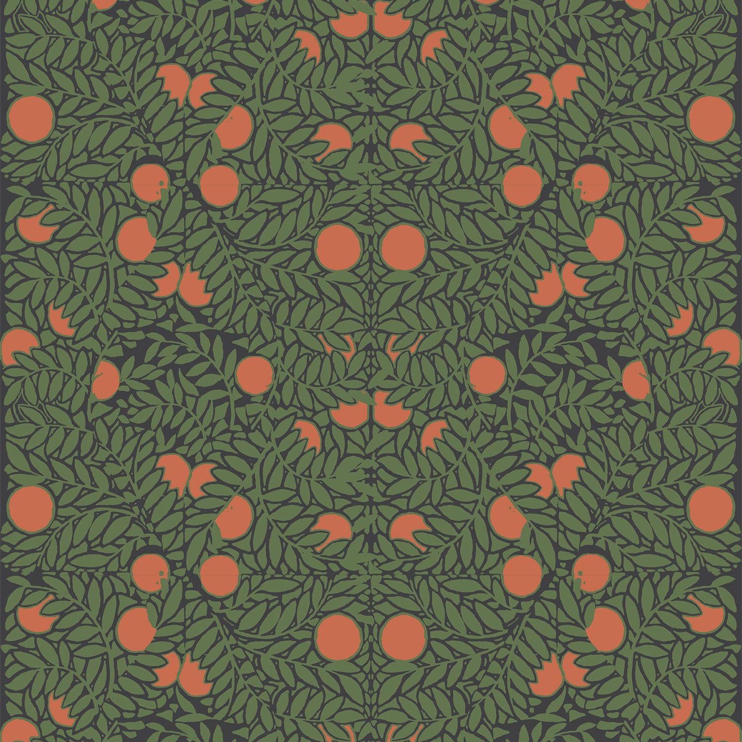 Mitchell Black Orange Bush Wallpaper