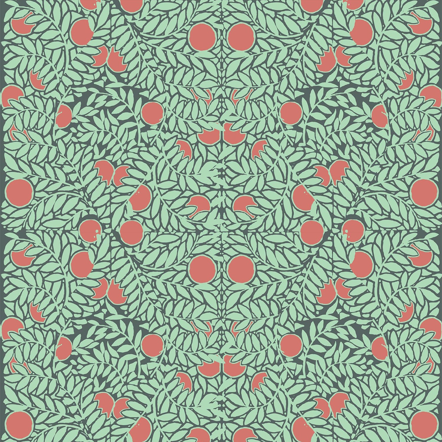 Mitchell Black Orange Bush Wallpaper