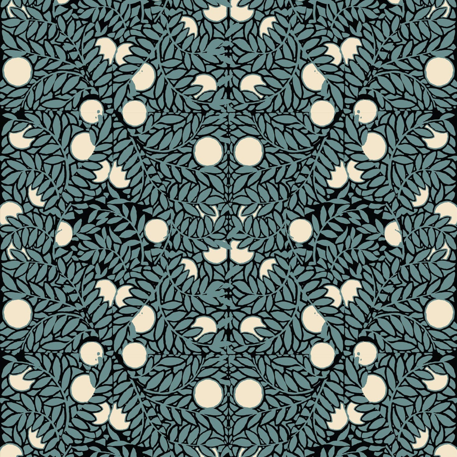 Mitchell Black Orange Bush Wallpaper