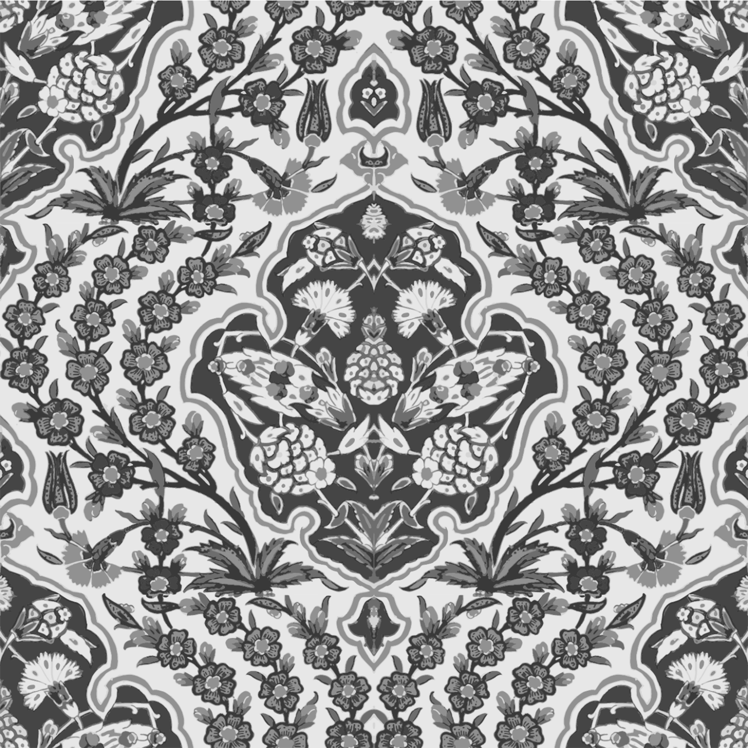 Mitchell Black Ottoman Large Wallpaper