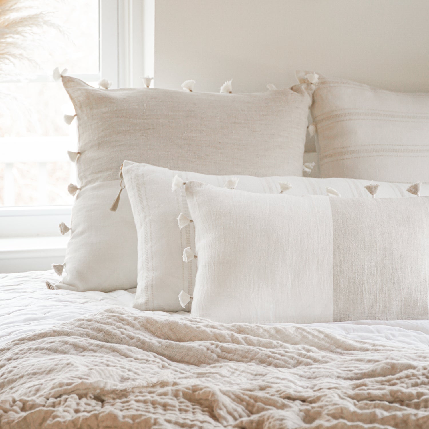 Anaya So Soft Tassels Linen Pillow