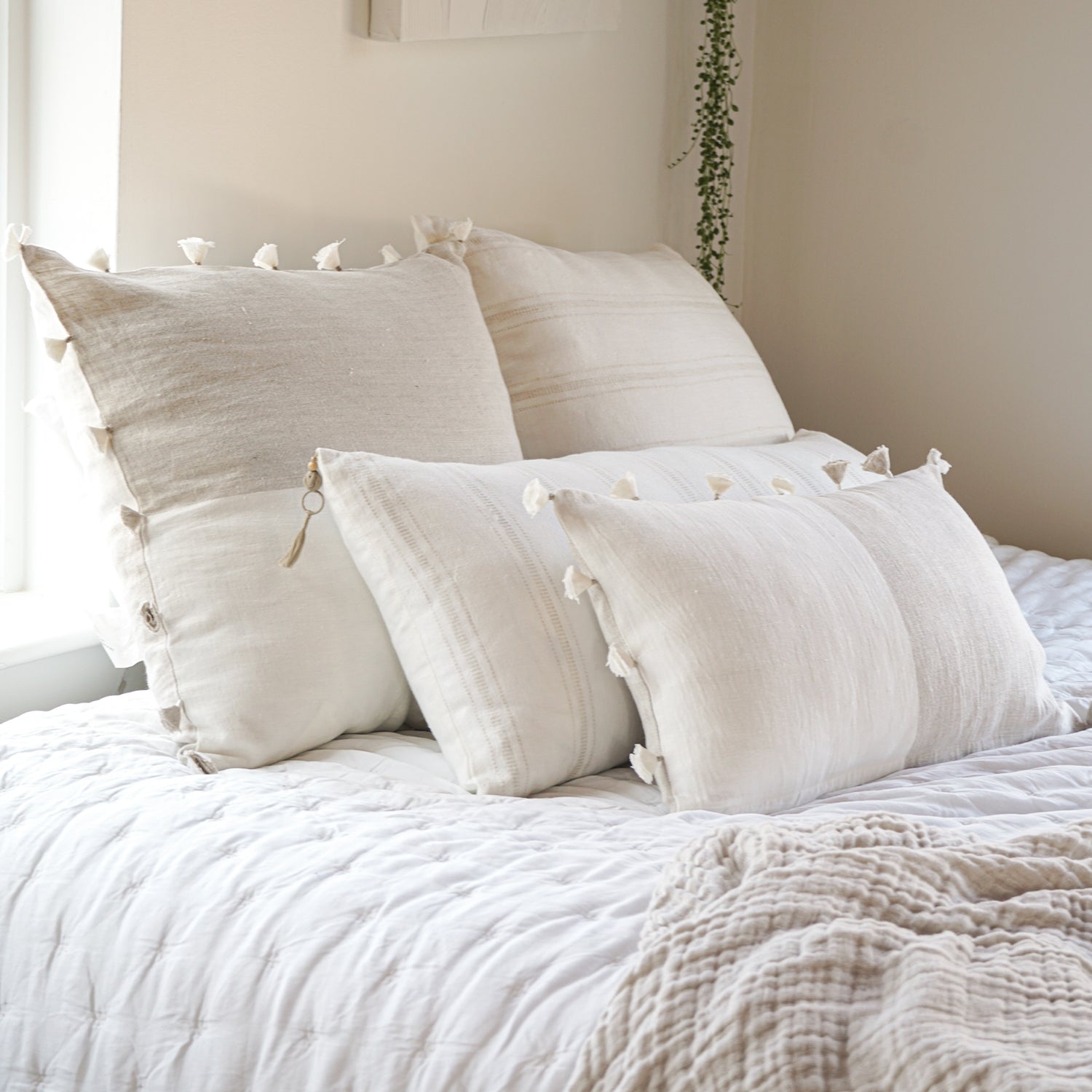 Anaya So Soft Tassels Linen Pillow