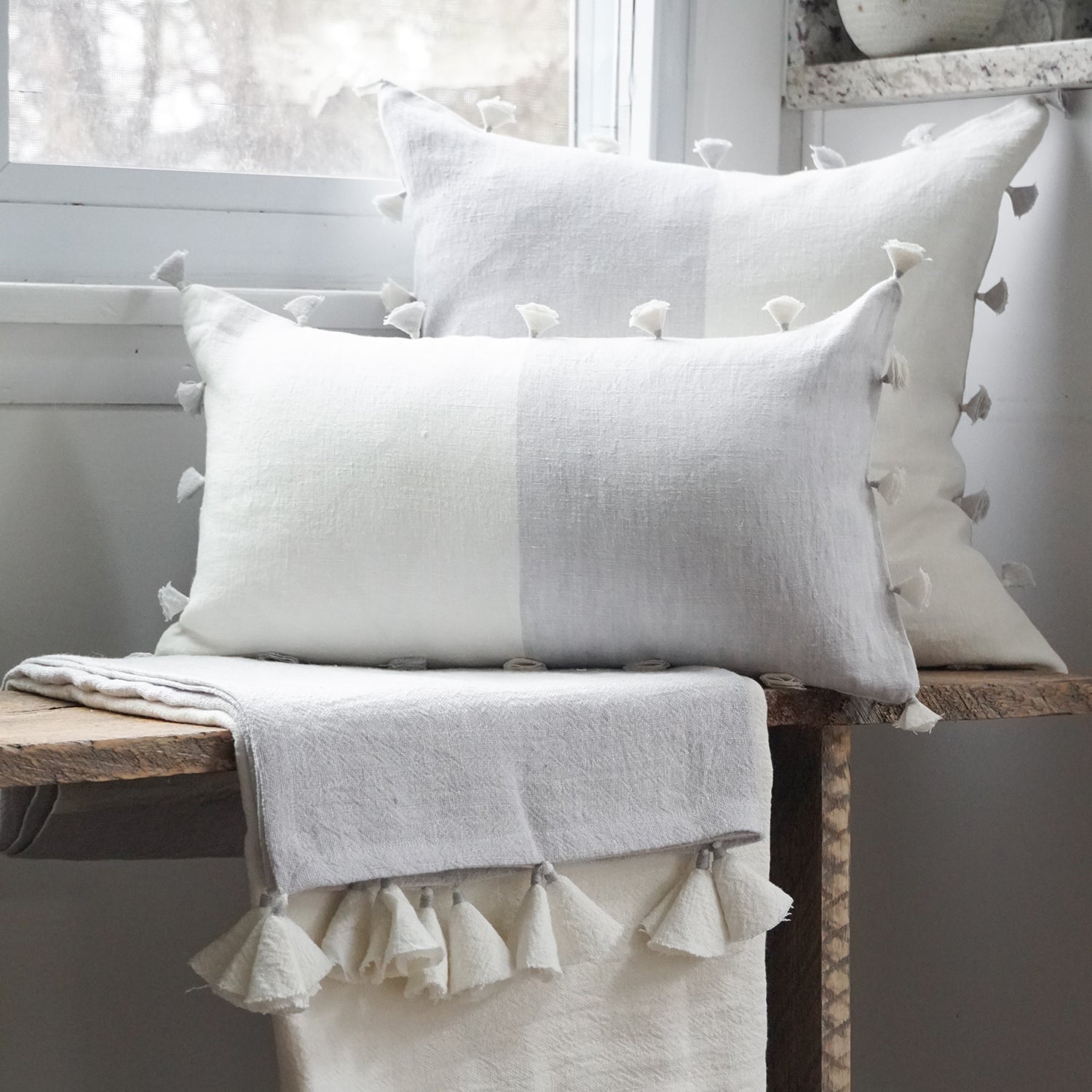 Anaya So Soft Tassels Linen Pillow